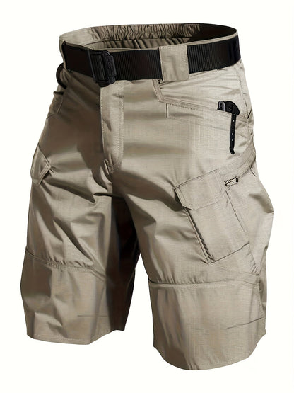 Pantaloncini funzionali da uomo per attività all'aperto con tasche e cintura – Pantaloni da trekking e tempo libero