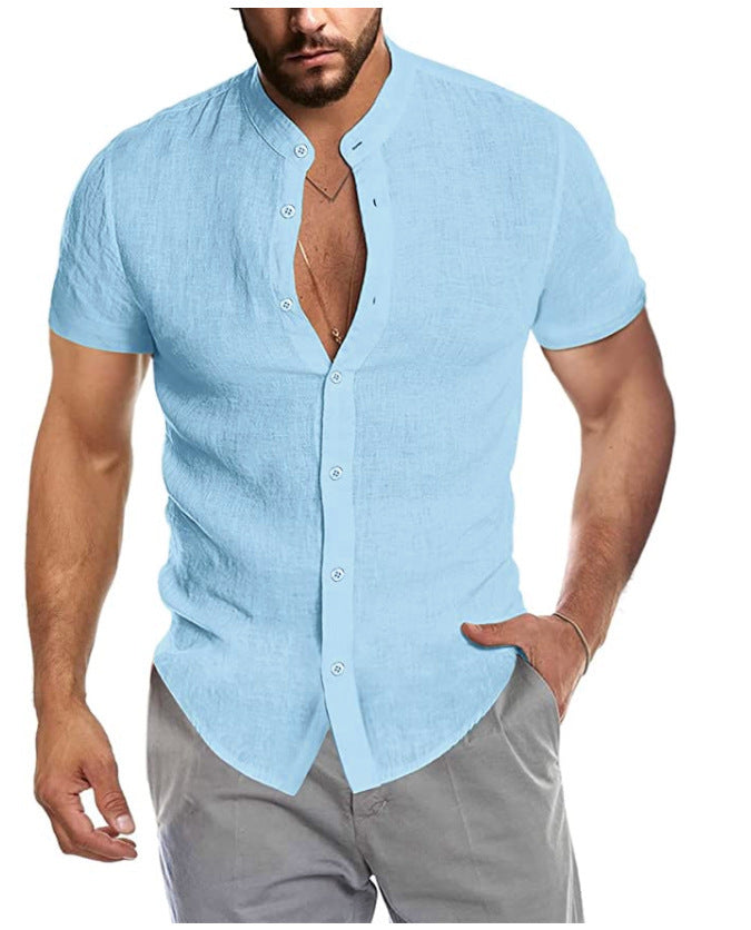 Ray – Męski sweter z krótkim rękawem i stójką