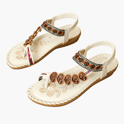 Dames teenslippers in boho-stijl met pareldecoratie voor zomer en vrije tijd
