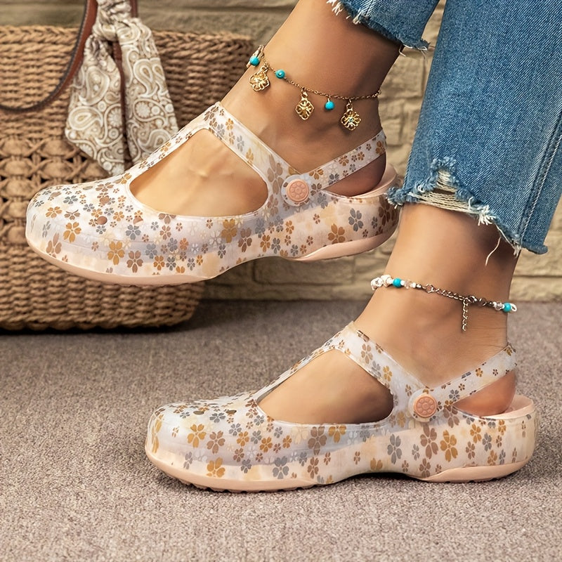 Damskie wygodne buty Mary Jane z kwiatowym wzorem – na co dzień i na czas wolny