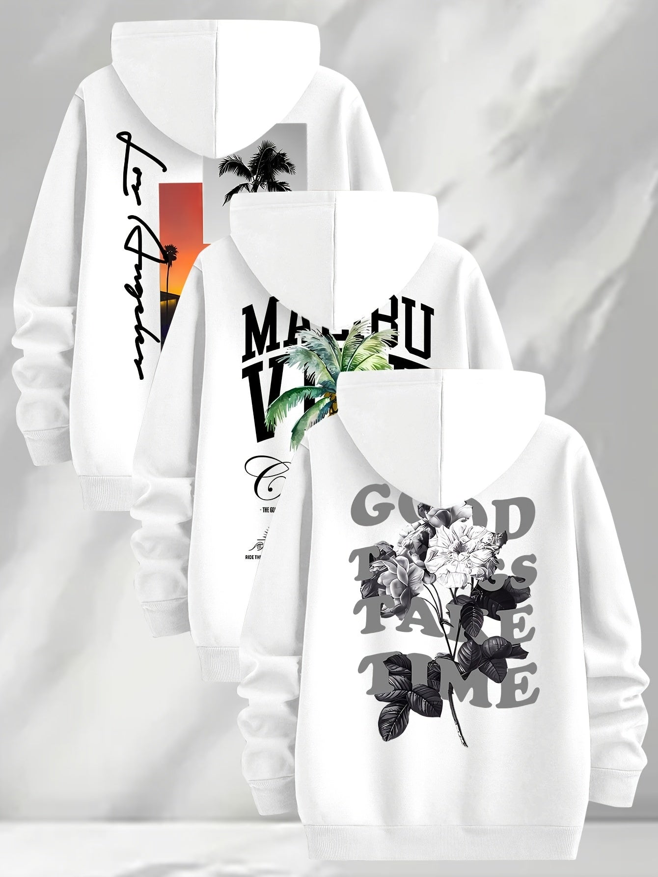 Hoodie mit Kapuze & Kordelzug, Fronttasche, Langarm, verschiedene Designs
