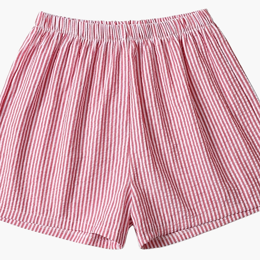 Damen Elegante High Waist Shorts mit Streifen – Sommer Freizeitmode