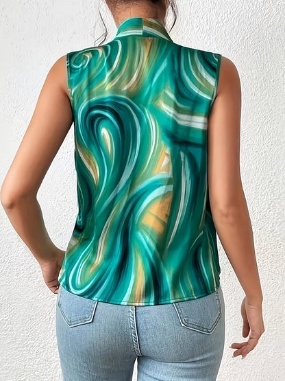 Damen Wickelbluse ohne Ärmel für Business und Freizeit – Elegantes, Modernes Design