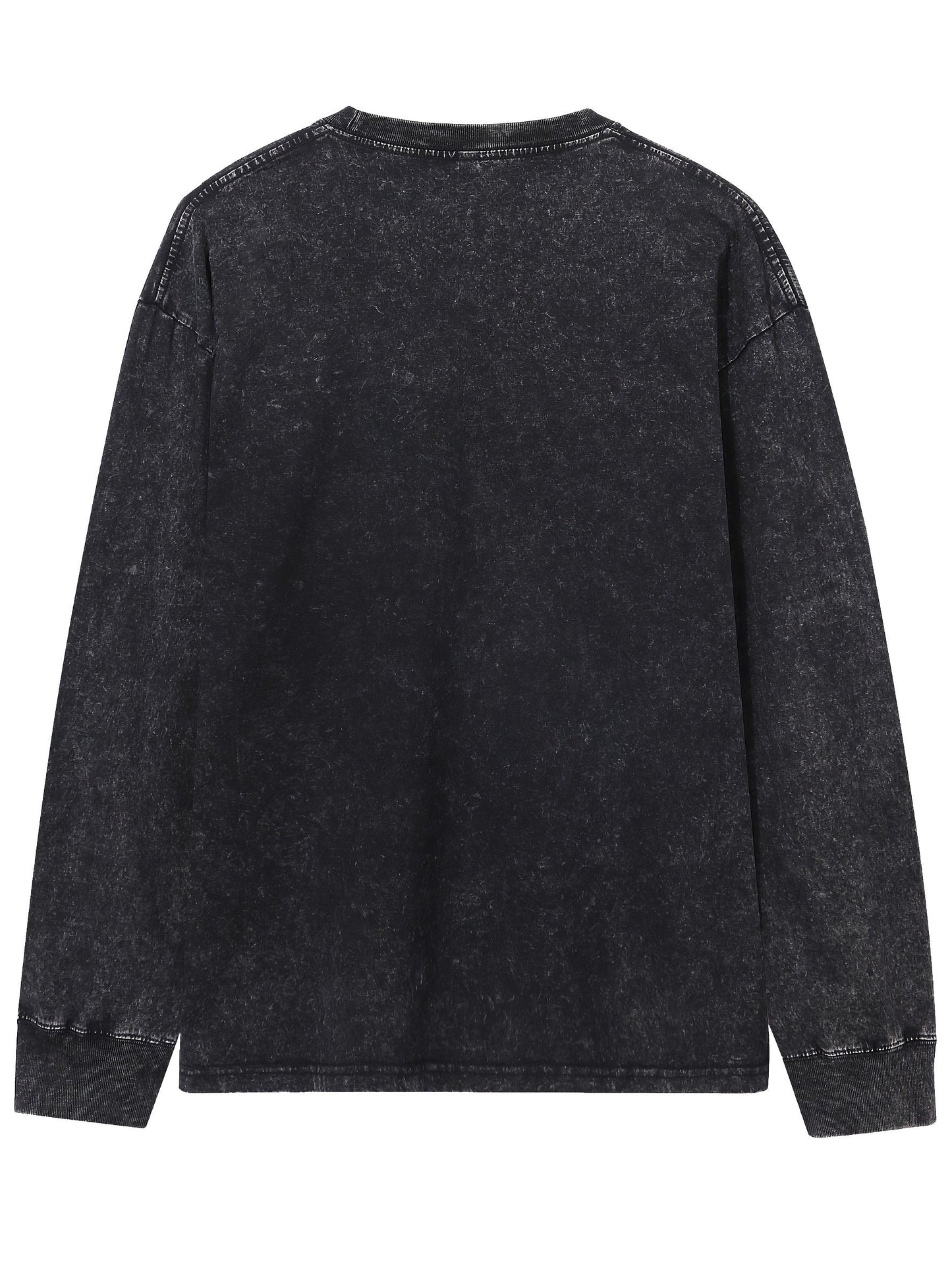 Sweatshirt Acid Washed Rundhalsausschnitt Langarm