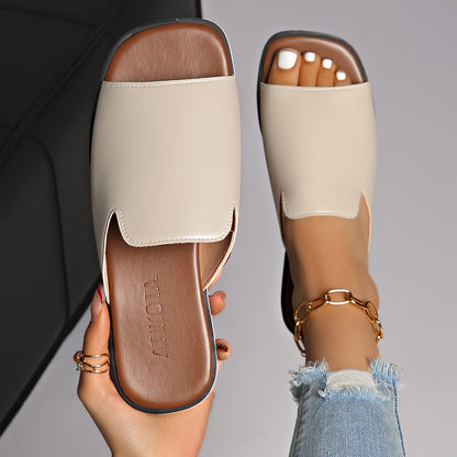 Damen Slip-On Sandalen mit eckiger Spitze – Moderner Sommerschuh für Alltag und Freizeit