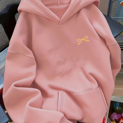 Sudadera con capucha extragrande para mujer, con bordado de lazo