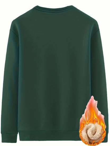 Unisex Winter Pullover mit Fleece-Futter und Berg-Logo