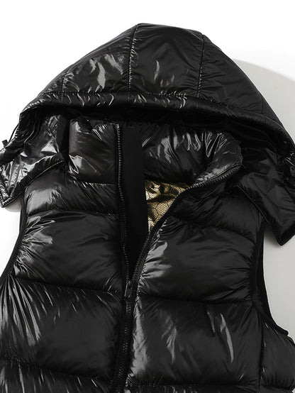 Gilet imbottito con cappuccio da uomo – Gilet trapuntato caldo