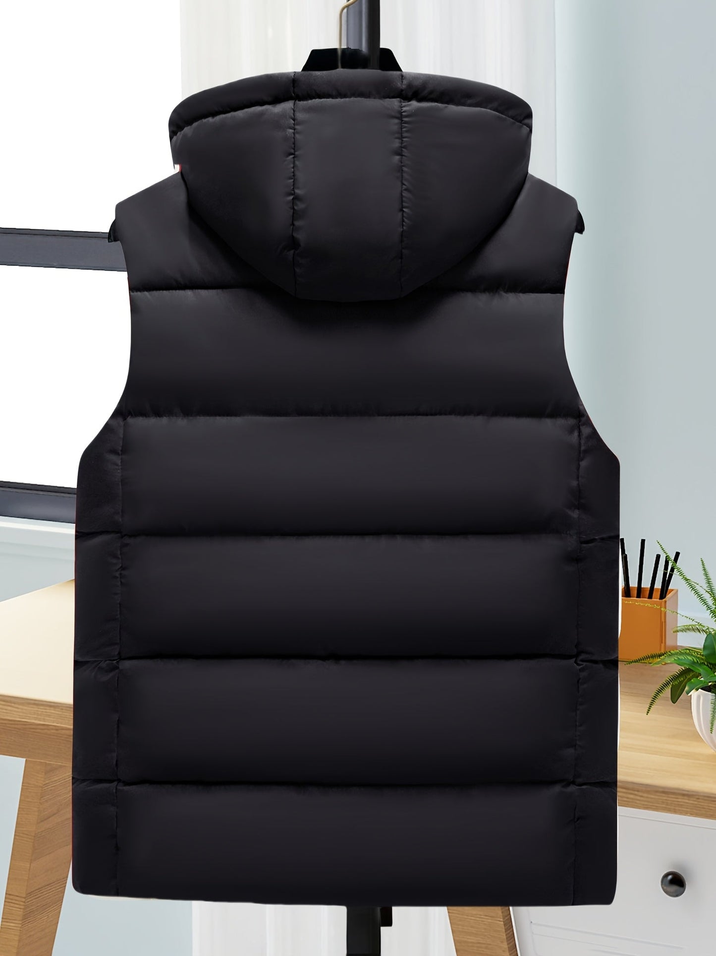Unisex-vatteret vest med hætte | Polstret vest