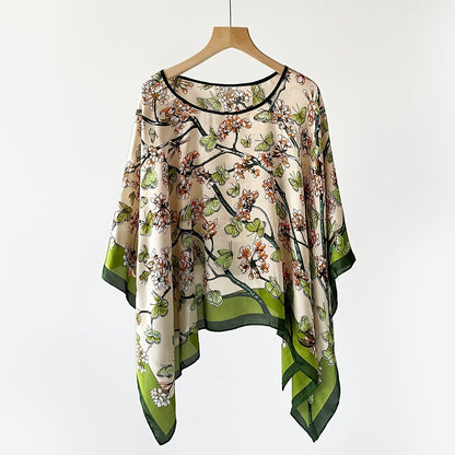 Blusa poncho bohemia para mujer – elegante capa para playa y uso diario