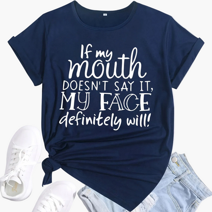 Dame statement T-skjorte med tekst og avslappede jeansshorts – Morsomt sommerantrekk, casual stil