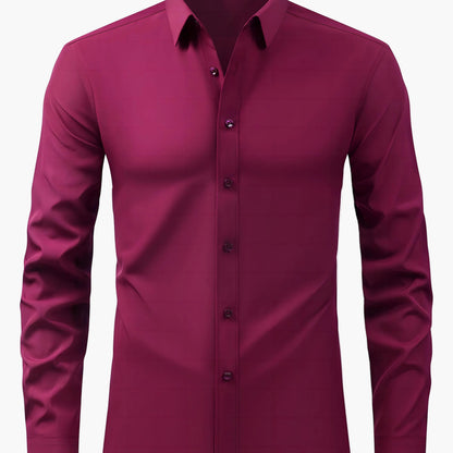 Chemise décontractée business homme coupe slim – Chemise élégante à manches longues pour le quotidien et le bureau