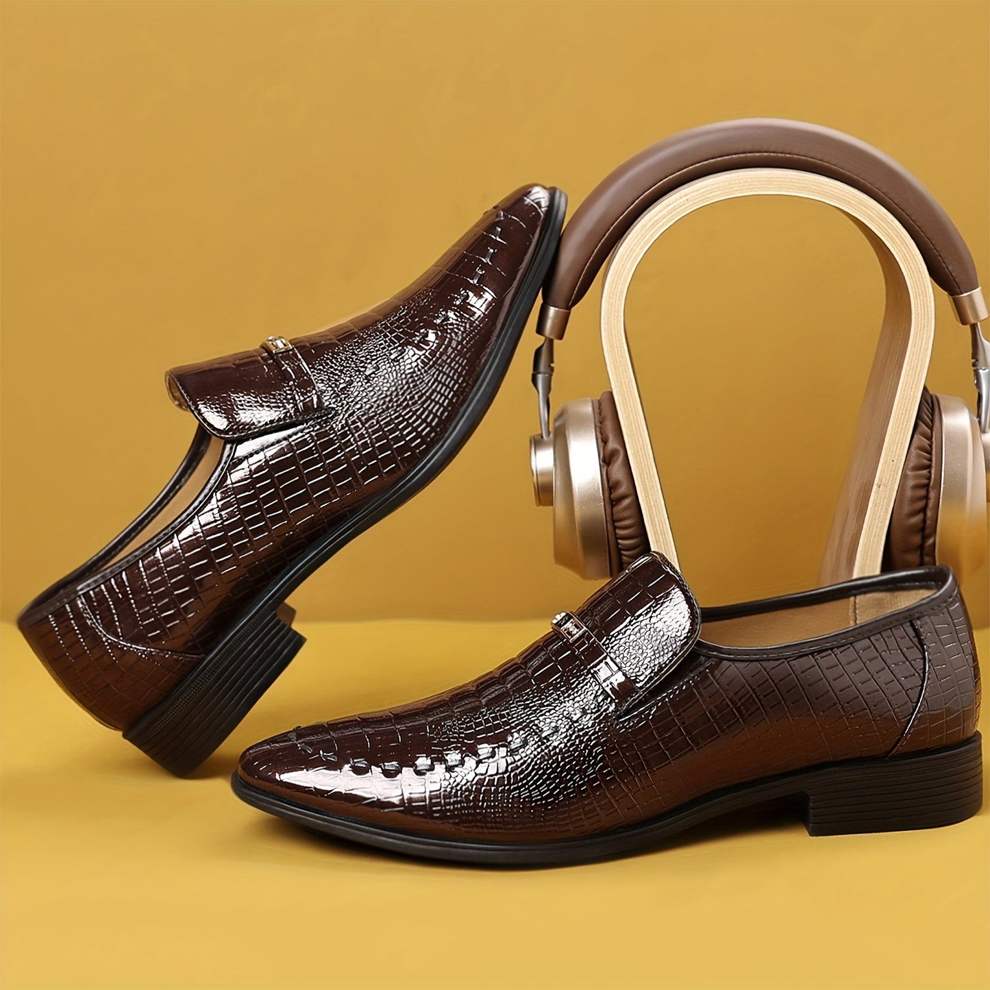 Mocassini da uomo business in elegante look con stampa coccodrillo – Scarpe eleganti da abito per ufficio e occasioni formali