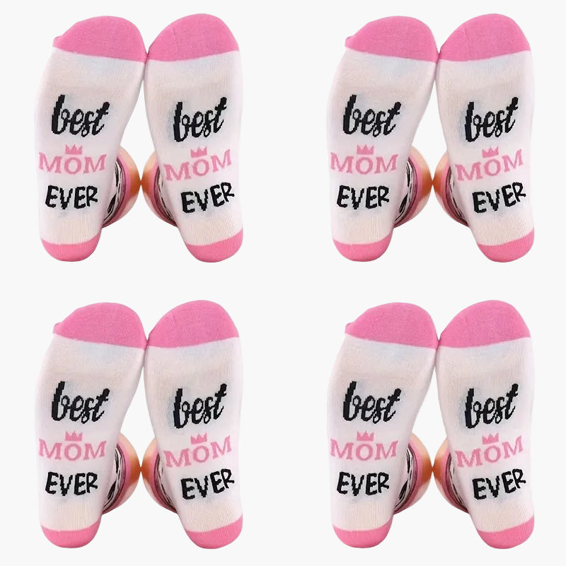 Chaussettes femme avec inscription – Idée cadeau amusante pour mamans – Meilleure maman du monde – Chaussettes confortables pour loisirs