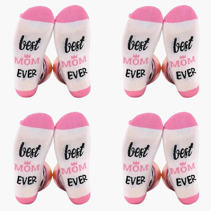 Chaussettes femme avec inscription – Idée cadeau amusante pour mamans – Meilleure maman du monde – Chaussettes confortables pour loisirs