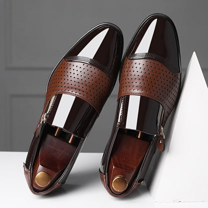 Herren Business-Slipper im eleganten englischen Stil – Klassische Anzugschuhe mit Reißverschluss