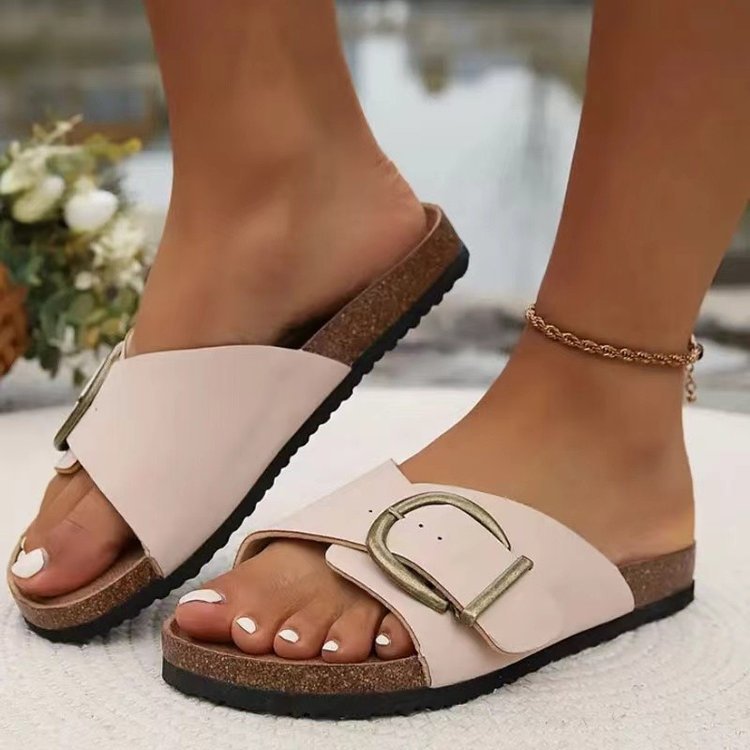 Mocassins confort avec grande boucle pour femmes – Chaussures d'été tendance pour loisirs et quotidien