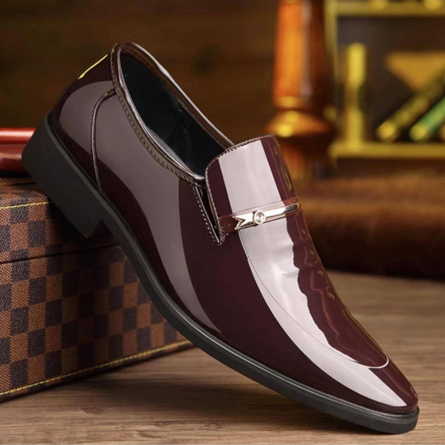Mocassini eleganti da uomo – Scarpe lucide da abito per ufficio e occasioni formali