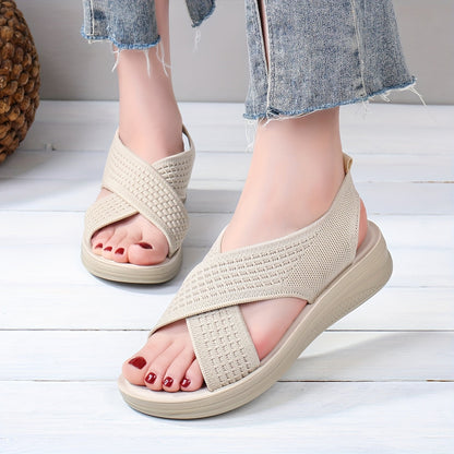 Sandalias slingback cómodas para mujer con tiras cruzadas para uso diario y tiempo libre