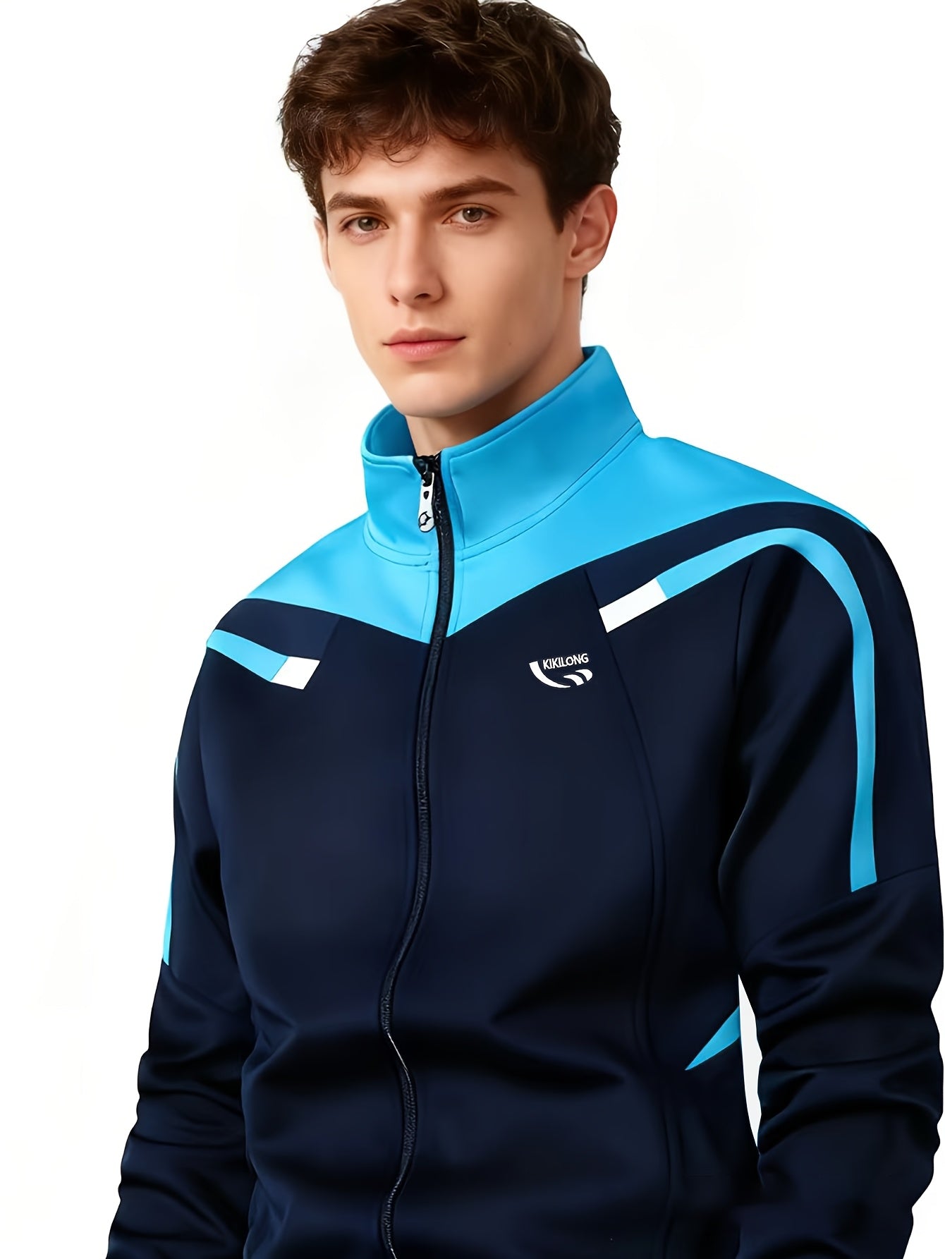 Herren Trainingsanzug Schwarz Grau Sportanzug Jacke und Hose Set