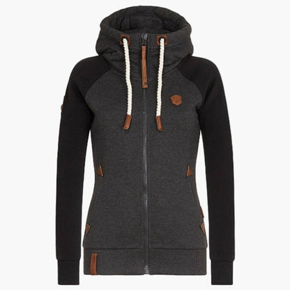 Dames Hoodie met capuchon en rits – Modieuze vrijetijdshoodie voor dagelijks gebruik en outdoor