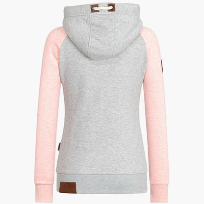 Dames Hoodie met capuchon en rits – Modieuze vrijetijdshoodie voor dagelijks gebruik en outdoor