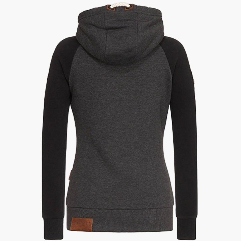 Dames Hoodie met capuchon en rits – Modieuze vrijetijdshoodie voor dagelijks gebruik en outdoor