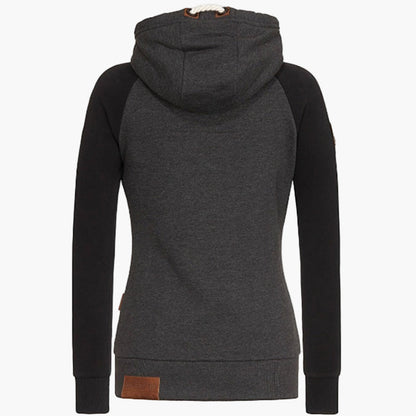 Dames Hoodie met capuchon en rits – Modieuze vrijetijdshoodie voor dagelijks gebruik en outdoor