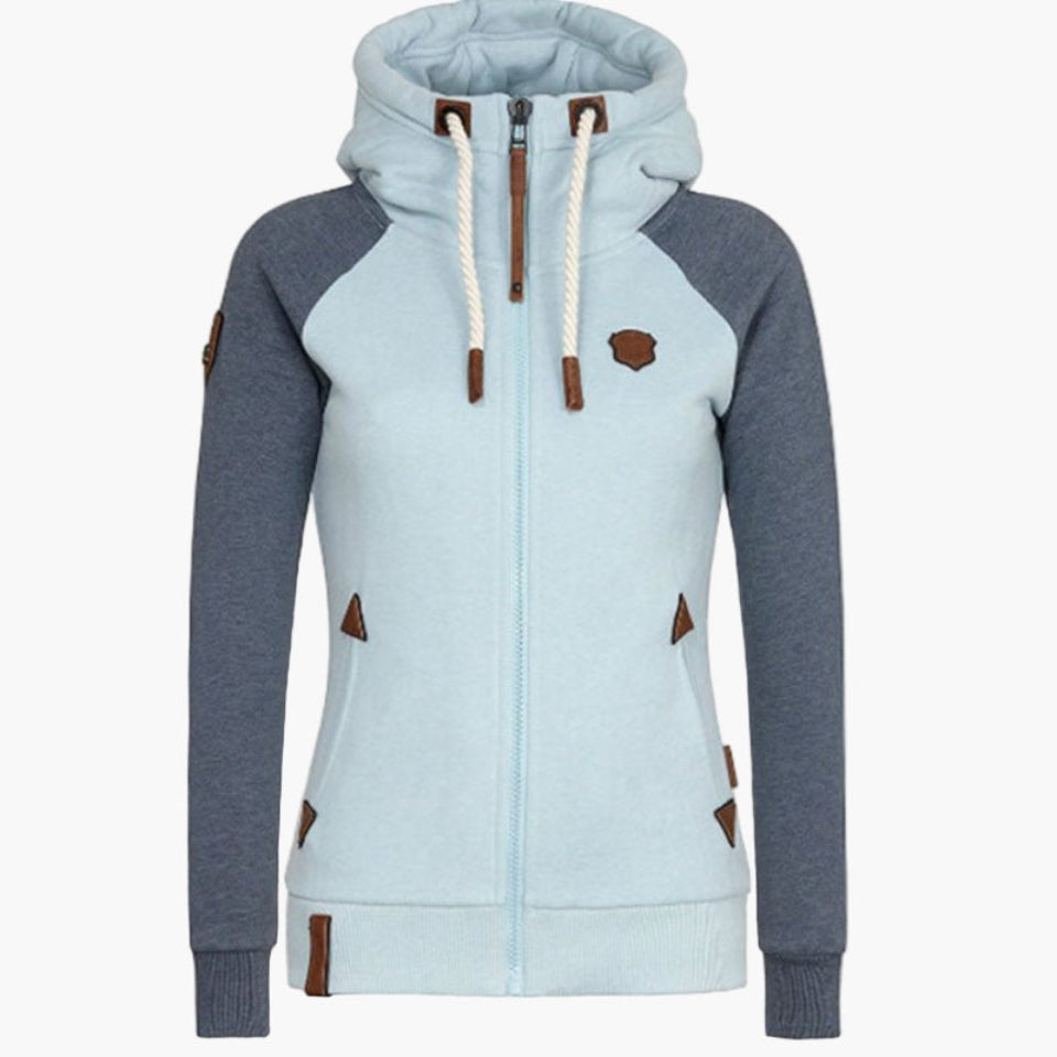 Dames Hoodie met capuchon en rits – Modieuze vrijetijdshoodie voor dagelijks gebruik en outdoor