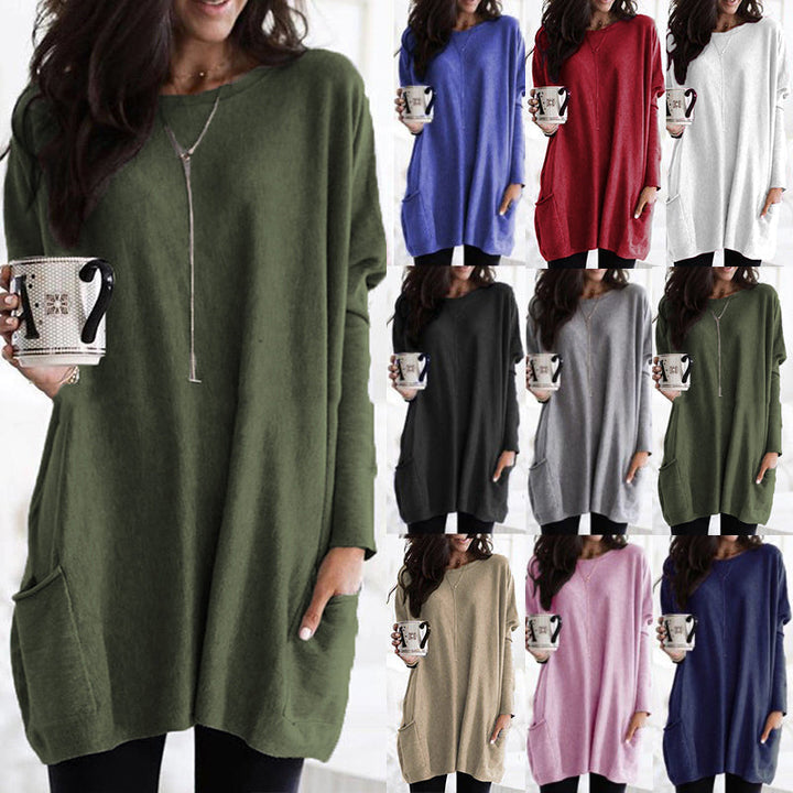 Maglione oversize da donna a manica lunga Look comodo per il tempo libero