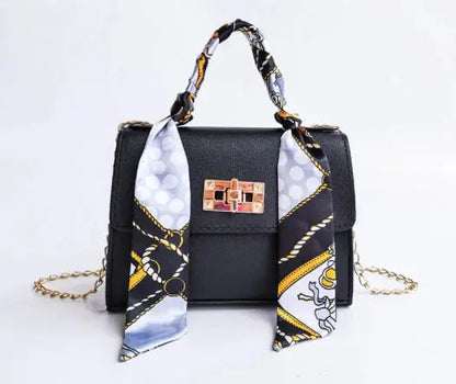 Borsa da donna con manico a sciarpa e tracolla a catena – Elegante borsa a spalla per tutti i giorni e eventi