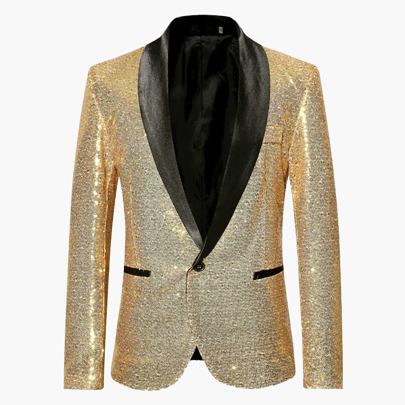 Veste de smoking pailletée pour hommes pour occasions festives – Blazer de soirée élégant avec sequins