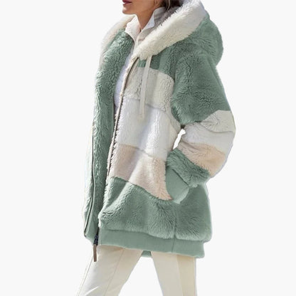 Veste d'hiver femme avec capuche et fermeture éclair – Manteau de loisirs tendance pour les jours froids