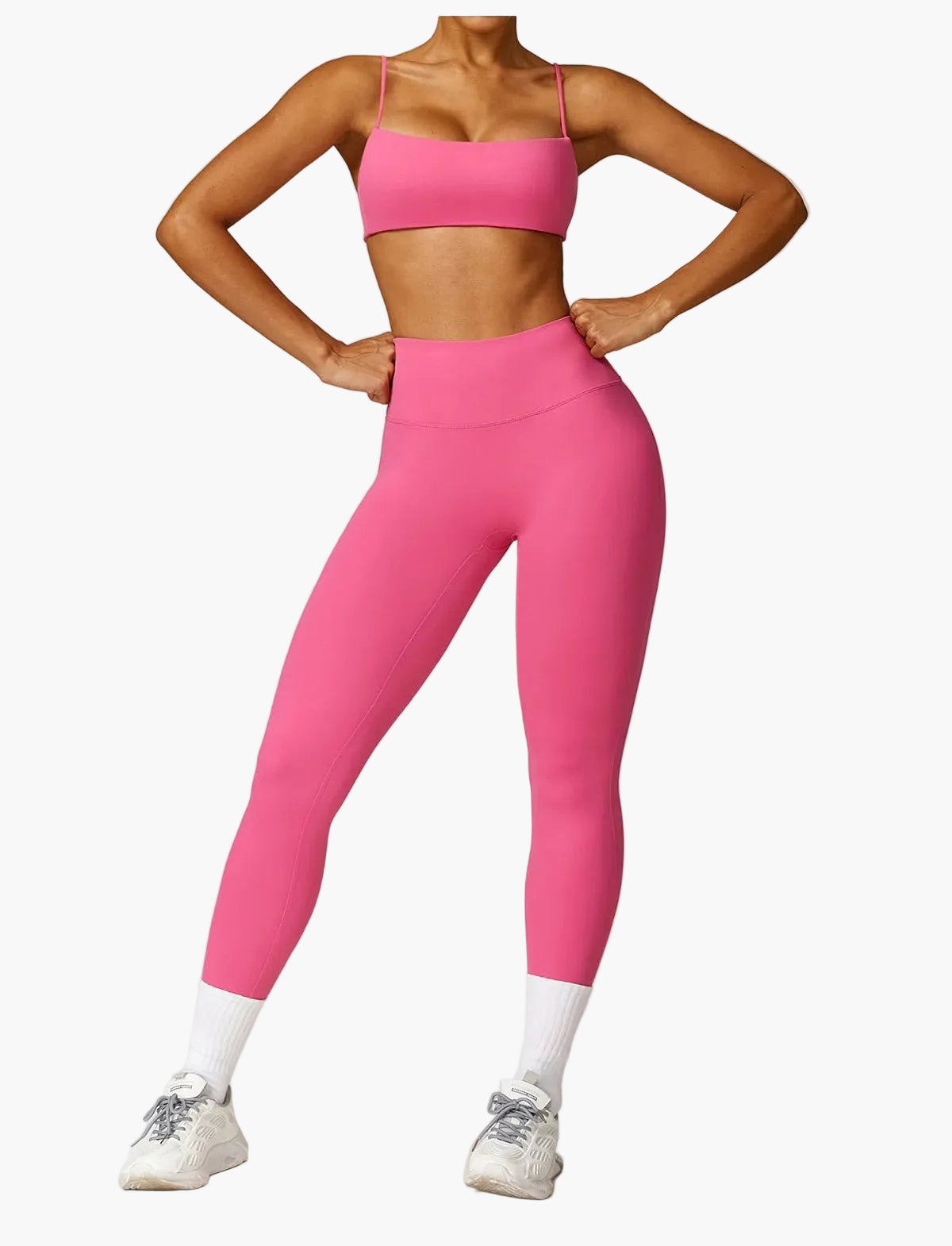 Damen High Waist Sport-Leggings und Crop-Top Set – Ideal für Fitness, Yoga & Freizeit