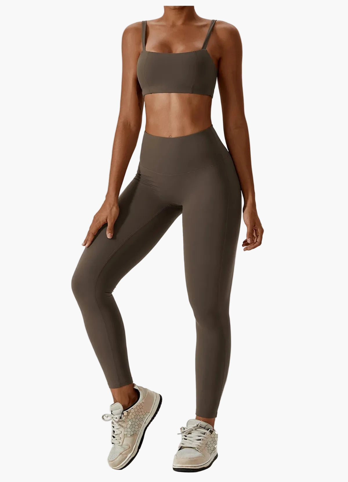 Damen High Waist Sport-Leggings und Crop-Top Set – Ideal für Fitness, Yoga & Freizeit