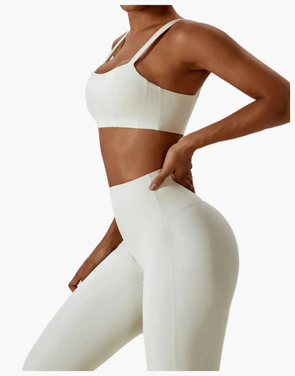 Damen High Waist Sport-Leggings und Crop-Top Set – Ideal für Fitness, Yoga & Freizeit