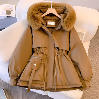Parka d’hiver pour femme avec capuche en fourrure – Manteau élégant et chaud pour le quotidien et les loisirs