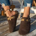 Pantoffels voor dames met gesp en antislipzool