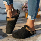 Pantoffels voor dames met gesp en antislipzool