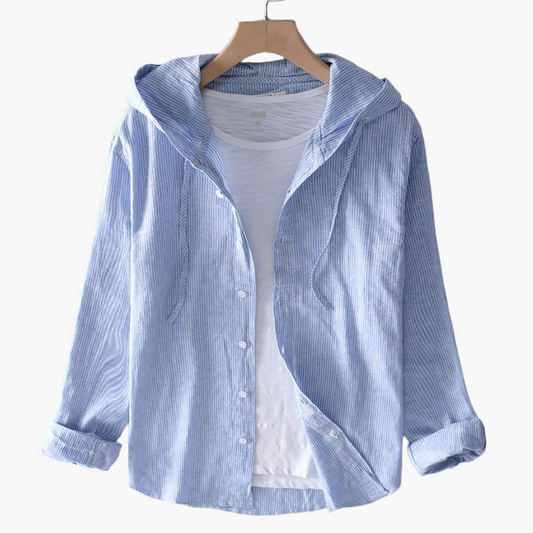 Dames Vrijetijdsshirt met Capuchon – Casual Gestreept Overshirt voor Dagelijks Gebruik en Kantoor