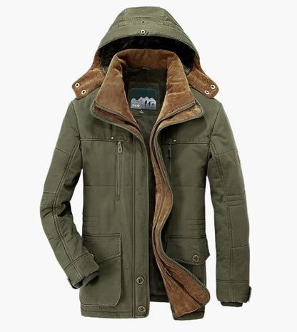 Herren Outdoor Winterjacke – Warm Gefüttert mit Abnehmbarer Kapuze und Vielseitigem Design