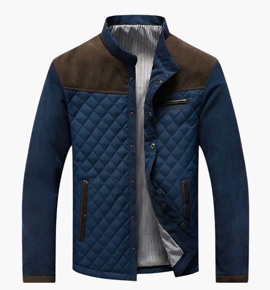 Heren gewatteerde jas in patchwork-design – Elegante casual look voor dagelijks gebruik en vrije tijd
