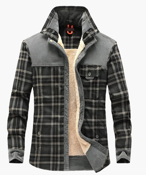 Herren Outdoor Flanelljacke im Holzfäller-Stil mit Fleece-Innenfutter – Ideal für Freizeit und Abenteuer