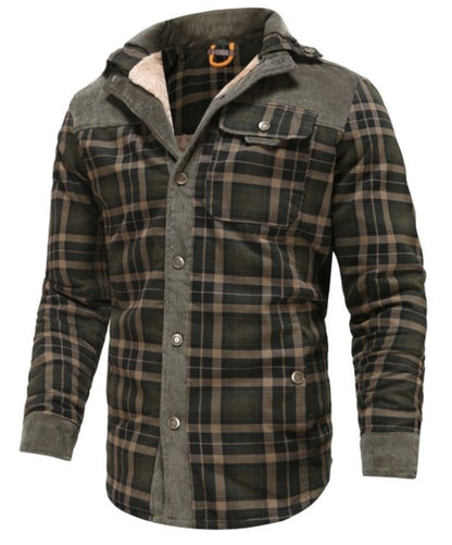 Herren Outdoor Flanelljacke im Holzfäller-Stil mit Fleece-Innenfutter – Ideal für Freizeit und Abenteuer