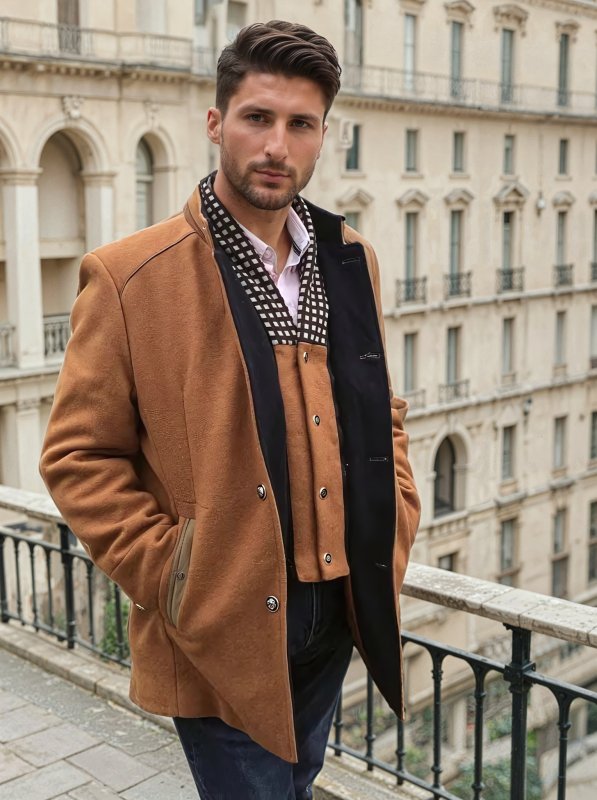 Cappotto elegante Knightsman da uomo – Cappotto slim fit elegante per occasioni speciali