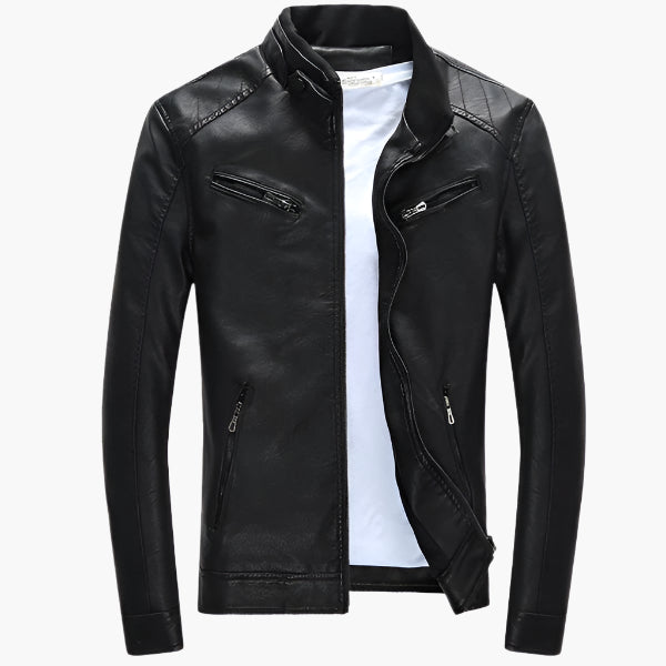 Blouson biker homme style moderne – Veste casual en simili cuir pour quotidien et vie nocturne
