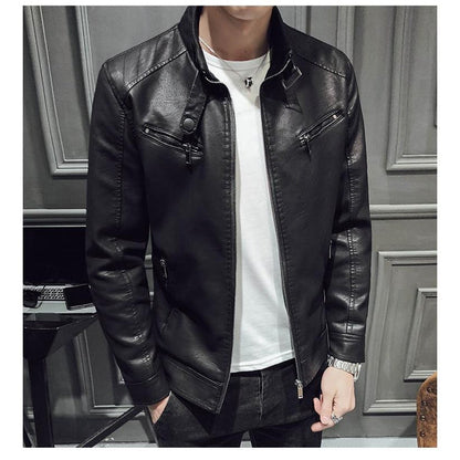 Blouson biker homme style moderne – Veste casual en simili cuir pour quotidien et vie nocturne