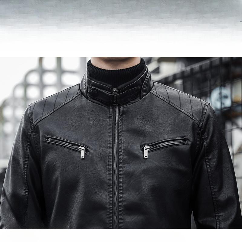 Blouson biker homme style moderne – Veste casual en simili cuir pour quotidien et vie nocturne