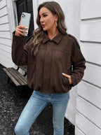 Oversized jas voor dames met handige zakken