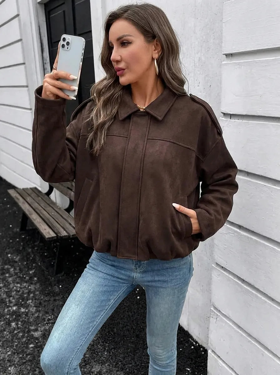 Oversized jas voor dames met handige zakken